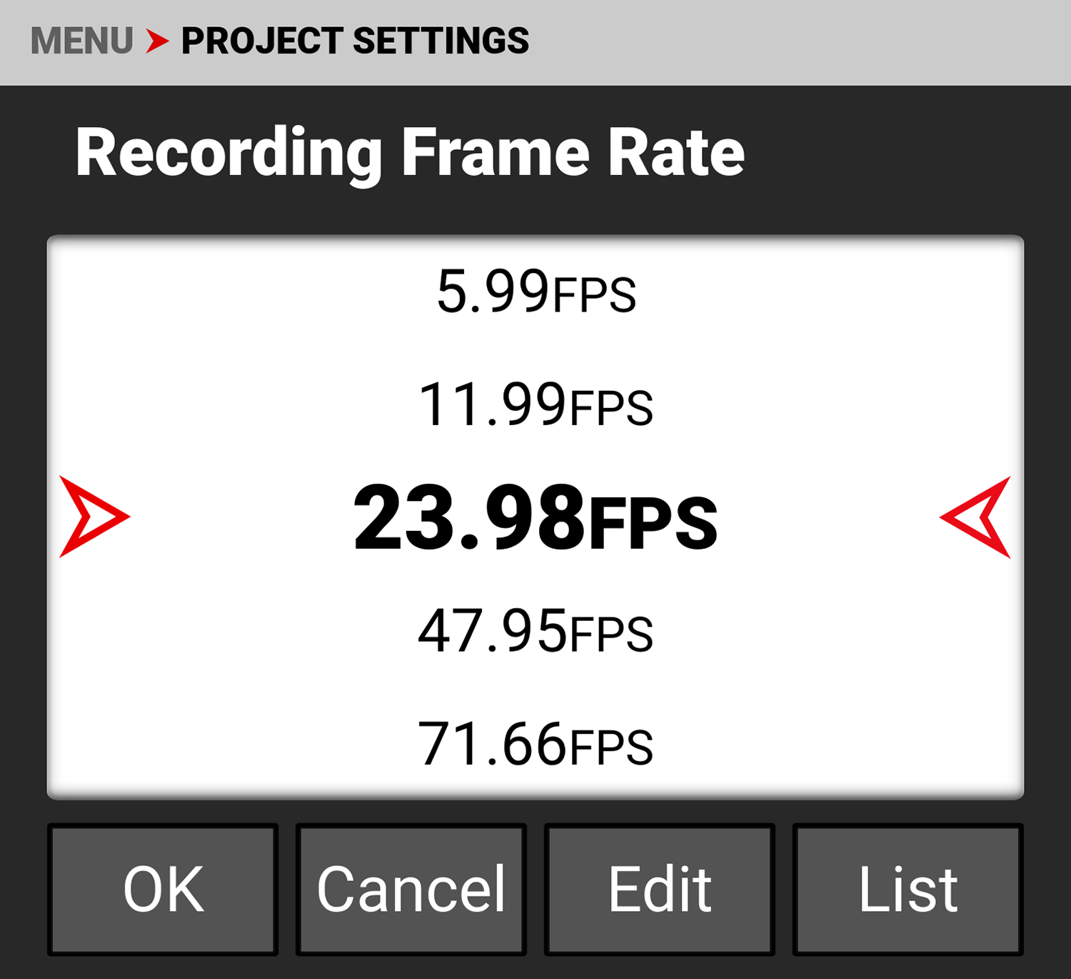 Recording Frame Rate